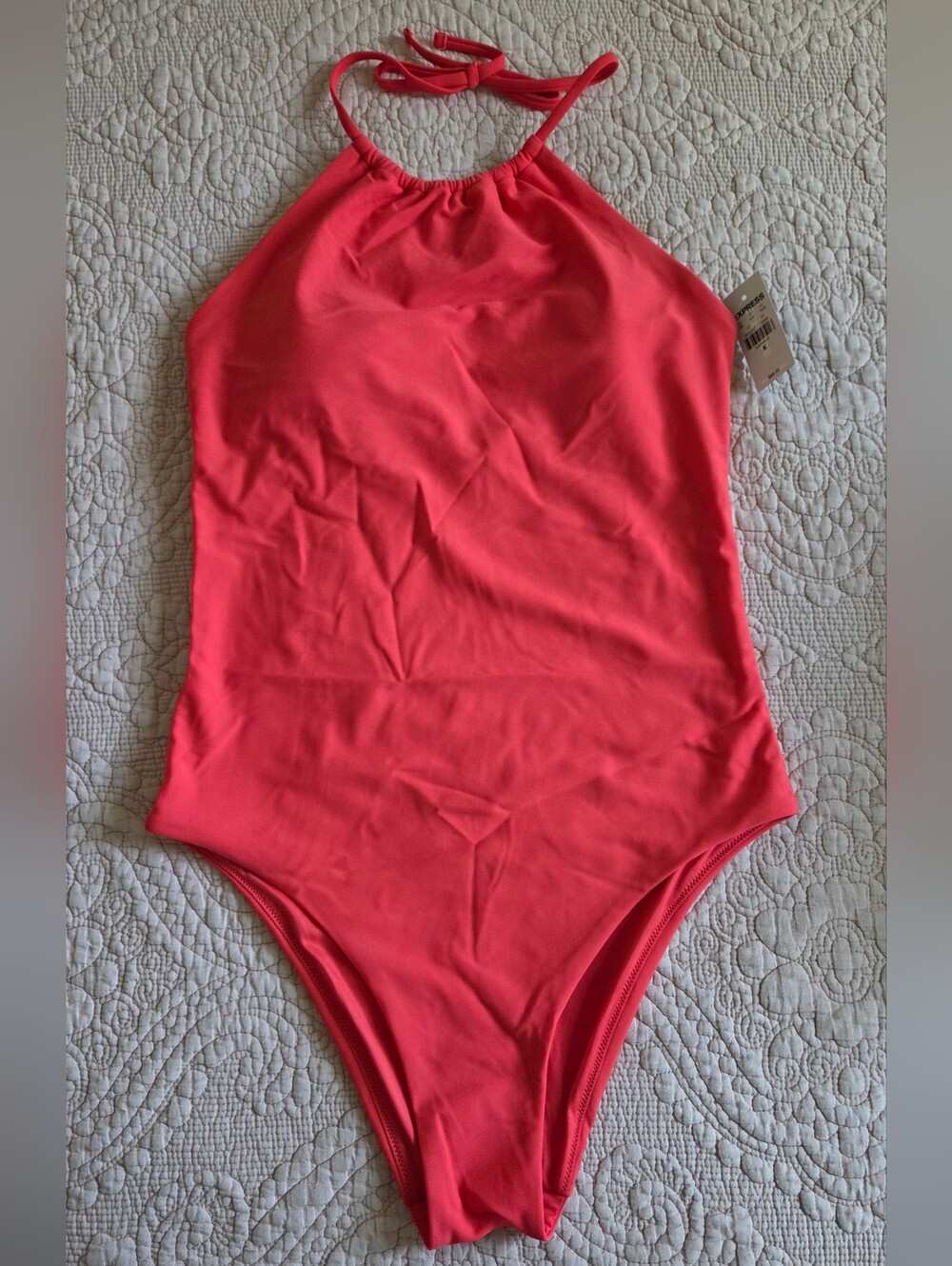 NWT Coral-Pink One-Piece Swimsuit Women Express